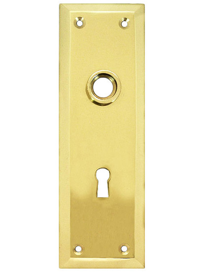 New York Style Forged Brass Back Plate With Keyhole in Unlacquered Brass.